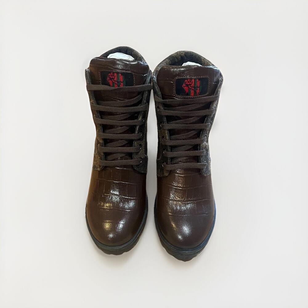 Woman’s Made In Italy Brown Leather Boots Booties Italy Size 6.5 US 36 EU $200
